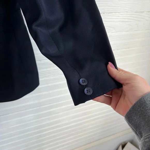 Vintage Valentino Miss V Women's Double-Breasted Blazer Navy Blue Size 42 Wool - Picture 14 of 16